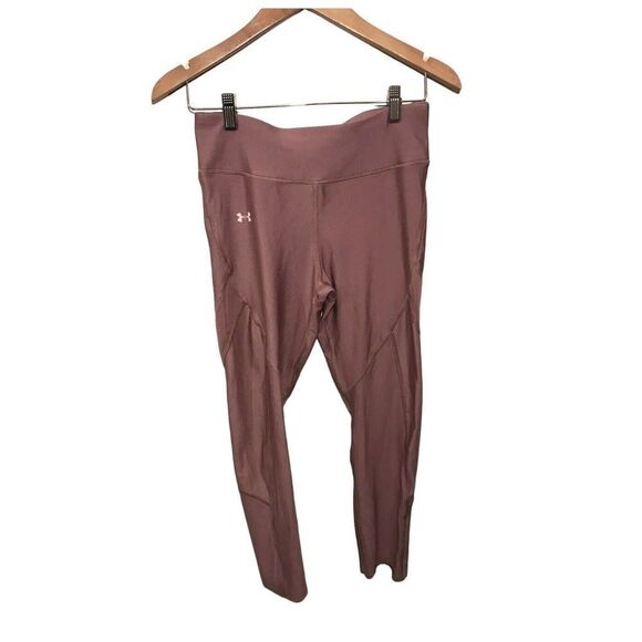 Under Armour Compression Heat Gear Leggings Pants Medium High Rise Mauve Pink - Picture 1 of 7